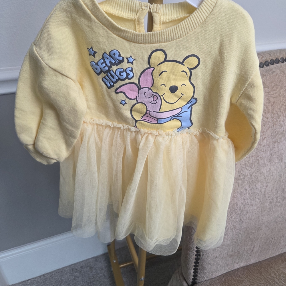 Disney Winnie the Pooh Yellow Sweatshirt with Tulle Skirt